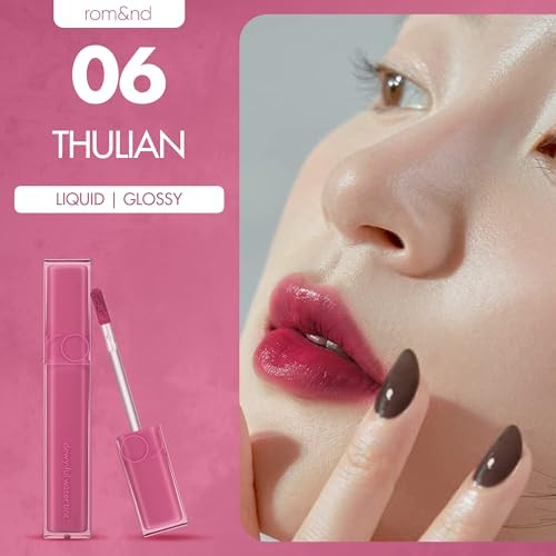 RomandNd Dewya Ful Water Tint 06 Thulian Glossy High Pigment Moisturizing NonSticky Hydrated Lips Colorful Shades High Shine 0.18Oz