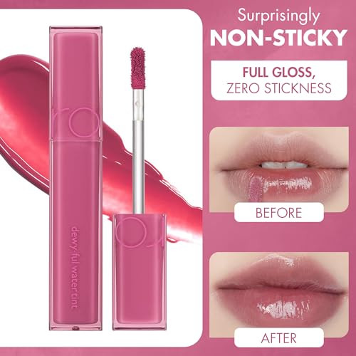 RomandNd Dewya Ful Water Tint 06 Thulian Glossy High Pigment Moisturizing NonSticky Hydrated Lips Colorful Shades High Shine 0.18Oz