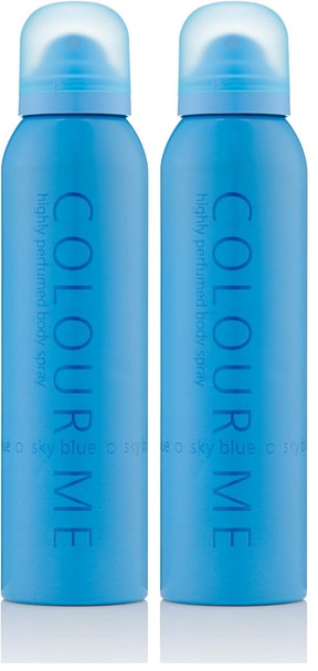 COLOUR ME Sky Blue Perfume for Women. 150ml Body Spray, Luxury Fragrance - Womens Perfume, Long Lasting Fragrance for Women by Milton-Lloyd (Pack of 2)