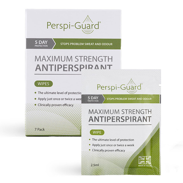 Perspi-Guard Max Strength Wipes Strong Antiperspirant Wipes  1 count (Pack of 7)