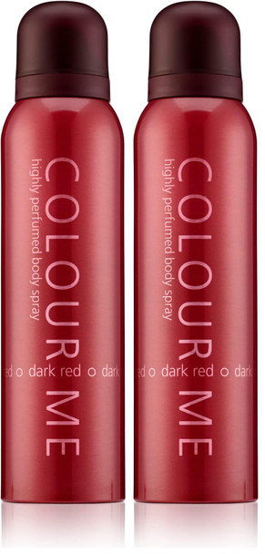 Colour Me Dark Red - Fragrance for Him and Her - 150ml Body Spray, by Milton-Lloyd (Pack of 2)