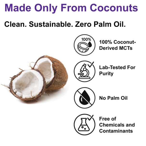 Ketosource Pure MCT Oil Organic | High Purity Source of C8 & C10 MCTs | 500ml Glass