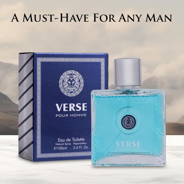 NovoGlow Verse Pour Homme Eau De Parfum Spray for Men Long Lasting Citrusy Floral & Masculine Fragrance Smell Fresh All Day Long Gift for Men for All Occasions 100 ml