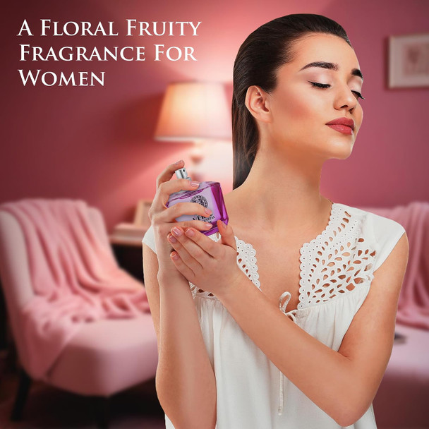 NovoGlow Verse Pink Crystal Intense for Women 3.4 fl Oz - Fruity & Floral Scents of Raspberry, Peony, Magnolia & Lotus Flowers - Base Notes of Amber, Vibrant Musk & Deep Mahogany Wood - Elegant 100ml Bottle