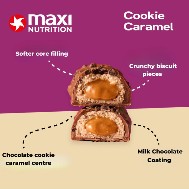 MaxiNutrition Creamy Core Protein Bar Cookie Caramel, 12 x 45g, 12g protein per serving