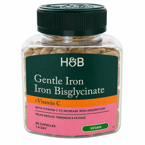 Holland & Barrett  Gentle Iron 20mg 90 Capsules Iron Bisglycinate + Vitamin C