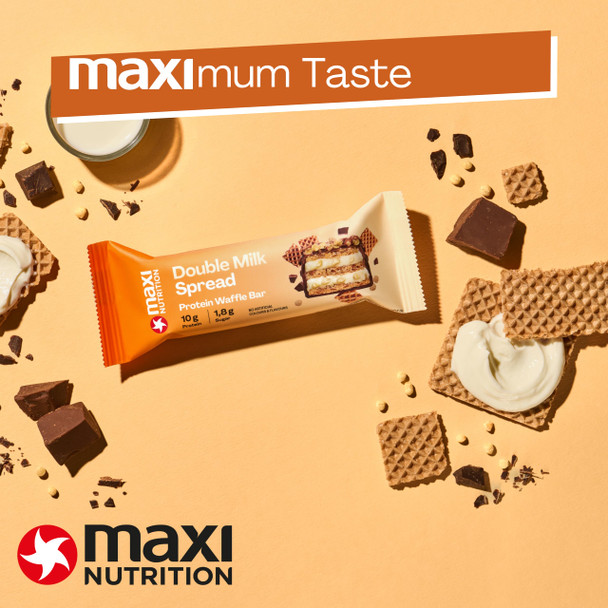 MaxiNutrition Double Milky spread filling Protein Waffle Bar, 191 kcal, 10g protein