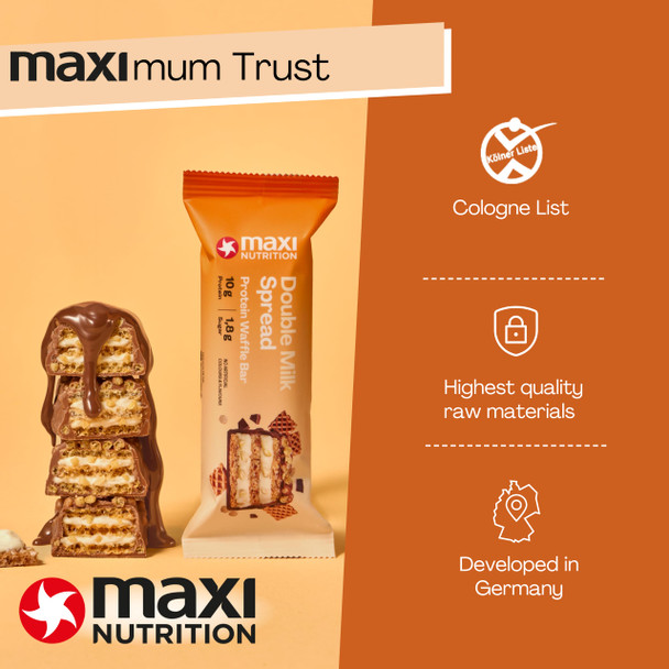 MaxiNutrition Double Milky spread filling Protein Waffle Bar, 191 kcal, 10g protein