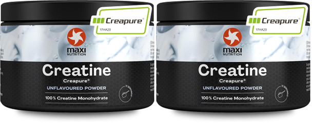 MaxiNutrition 100 Percent Creatine monohydrate, (Creapure) 250g, high dose and Pure creatine Powder for Maximum Performance During Your Training, Unflavoured (Pack of 2)