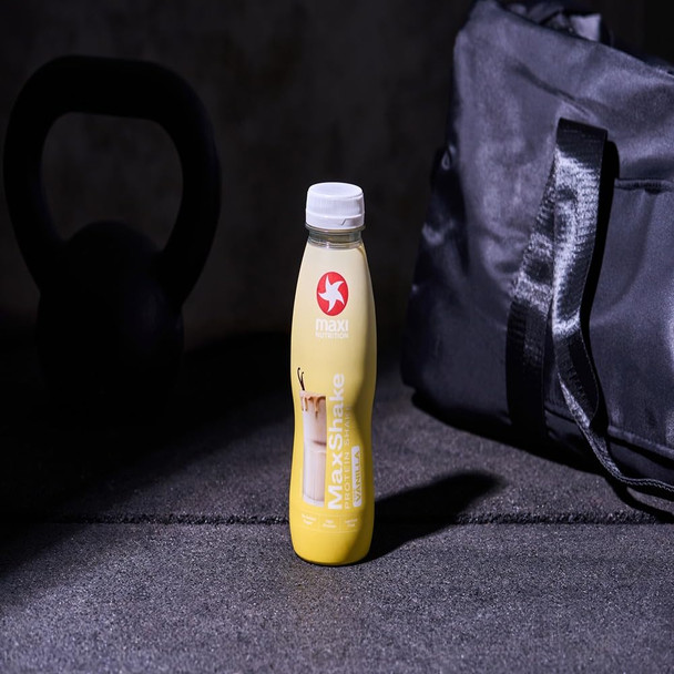 MaxiNutrition MaxShake Protein Milkshake Vanilla, 12 x 330 ml, Creamy Protein Shake for Travel, 25 g Protein, Low Fat and Low Carb, Lactose-Free, No Artificial Flavours