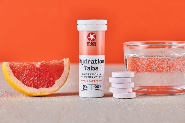 MaxiNutrition Hydration tabs, Pink Grapefruit, Zero Sugar| Effervescent Electrolyte Tablets| for Improved Hydration and Recovery | Suitable for Vegans and Vegetarians | 6 x 10 Tablets