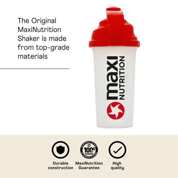MaxiNutrition Original Shaker 700ml- Screw Top with a Secure Seal for Protein Shakes and Weight Loss Supplements - Dishwasher Safe Sports Supplements Shaker