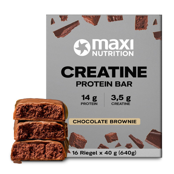 MaxiNutrition Creatine Protein Bar Chocolate Brownie, 16 x 40g, 14g protein, 3.5g creatine per serving