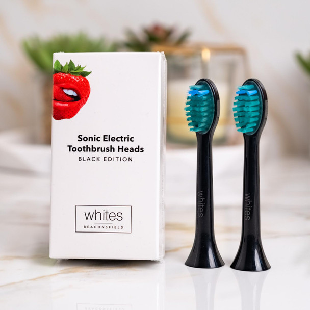 Whites Beaconsfield Replacement Toothbrush Heads - 2 Pack, Compatible with Whites Black Electric Toothbrush, Advanced Bristle Design for Optimal Cleaning, Easy to Replace, Long-Lasting Performance