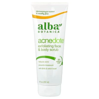 Alba Botanica Acnedote® Exfoliating Face and  Body Scrub 8 fl oz (237 ml)