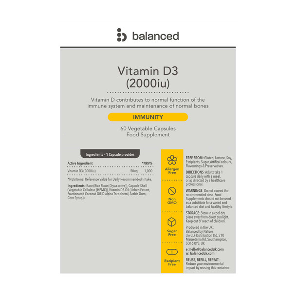 Balanced Vitamin D3 60 Caps