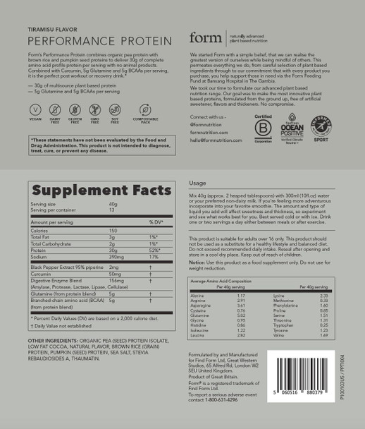 Form Performance Protein Tiramisu 520g