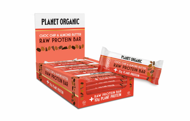 Planet Organic Raw Protein Bar Almond Butter  Choc Chip Multipack 14 x 50g