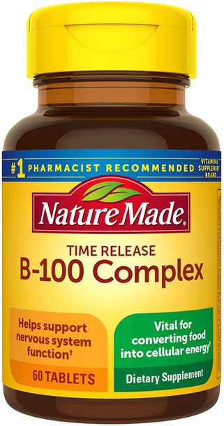 Nature Made B-100 Complex Time Release Tablets, 60 Count For Metabolic Health