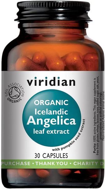 Viridian Organic Icelandic Angelica Leaf Extract Vegicaps 30