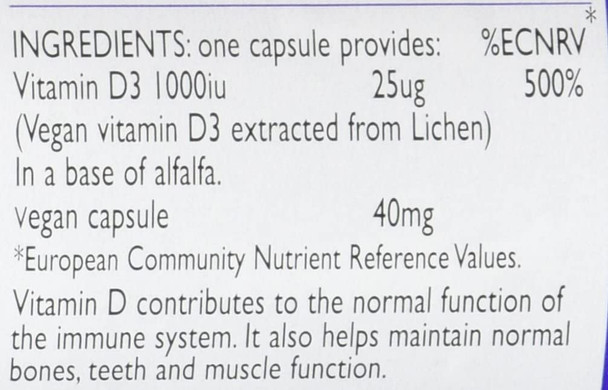 Viridian Vitamin D (Vegan) 1000iu, 90 Vegetarian Capsules