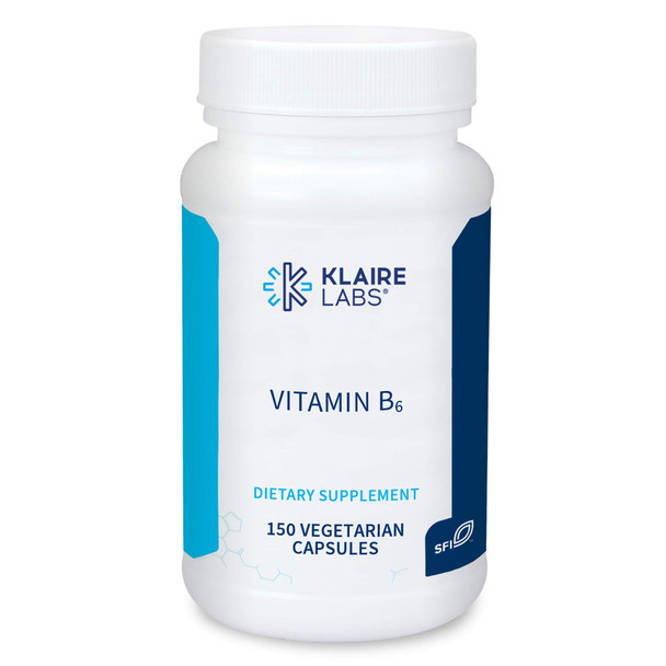 Klaire Labs Vitamin B6 - 250 Milligrams Hypoallergenic High Potency Pyridoxine HCl for Immune & Nervous System Support, Assists B12 Absorption (150 Vegetarian Capsules)