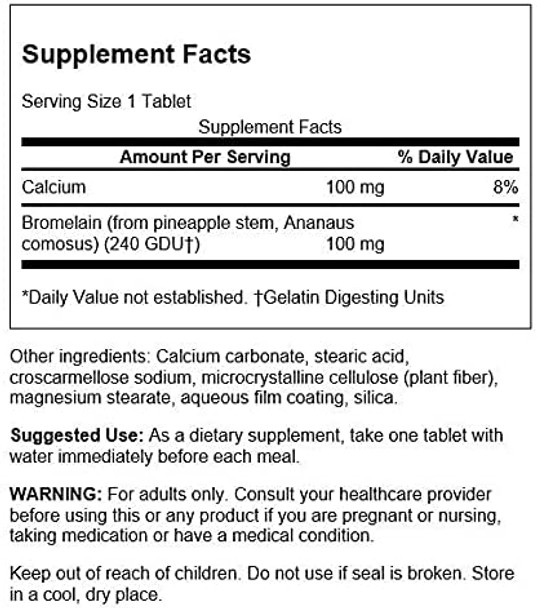 Swanson Bromelain 100 mg 100 Tabs