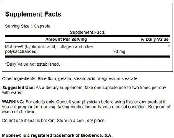 Swanson Hyal-Joint Hyaluronic Acid Complex 33 Milligrams 60 Capsules