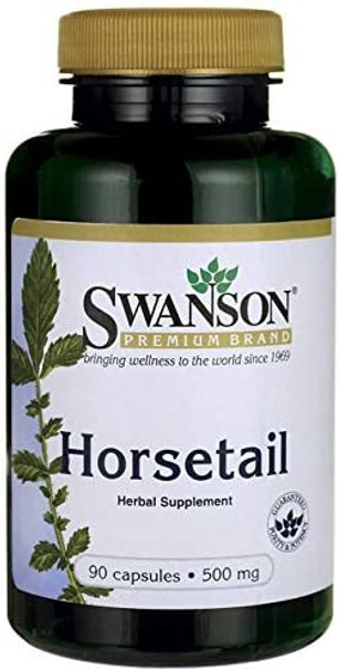 Swanson Horsetail - Herbal Supplement Supporting Healthy Hair, Skin & Nails - Natural Ingredients for Bone Health & Urinary Tract Support - (90 Capsules, 500mg Each)