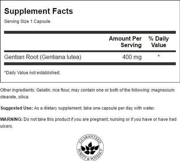 Swanson Full Spectrum Gentian Root 400 Milligrams 60 Capsules