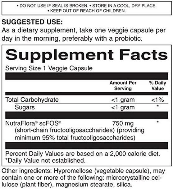 Nutraflora 750 mg 120 Veg Caps 2 Packs of 60 Veg Caps by Swanson