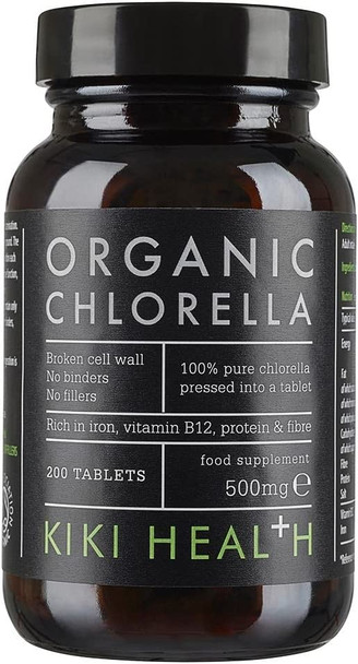 KIKI Health Organic Chlorella Tablets - 200 x 500mg Tablets
