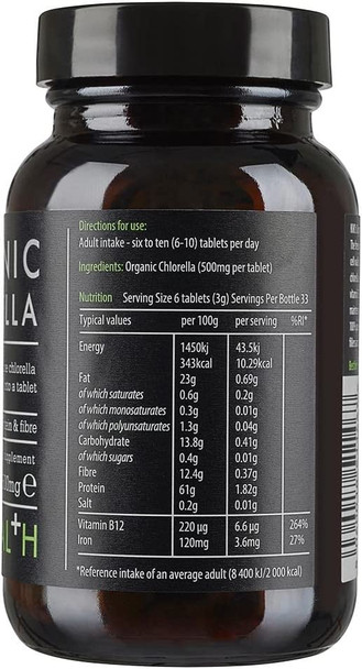 KIKI Health Organic Chlorella Tablets - 200 x 500mg Tablets