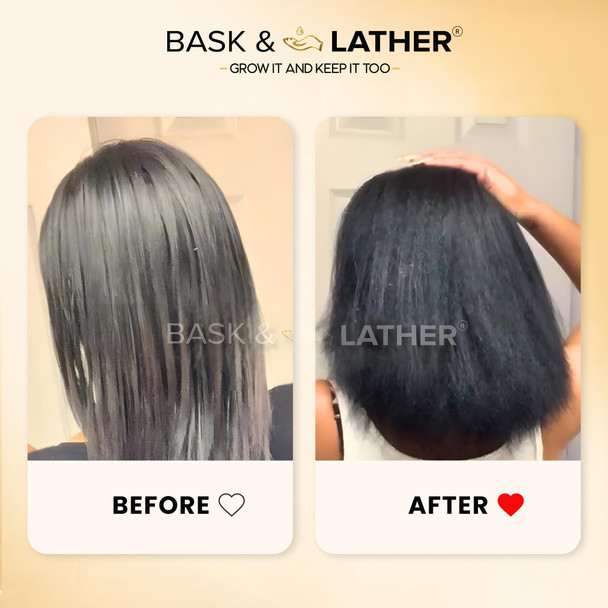 Bask & Lather Elixir Hair Strengthening Oil Jamaican Black Castor Oil For Volume Thickness Detangle De Frizz Conditions Hair Growth 4 Fl Oz