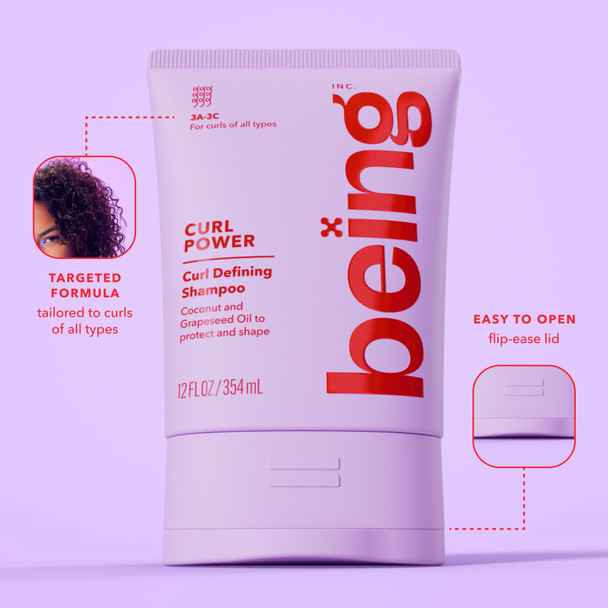 Being Curl Power Curl Defining Shampoo And Conditioner Set With Coconut And Grapeseed Oil 354Ml