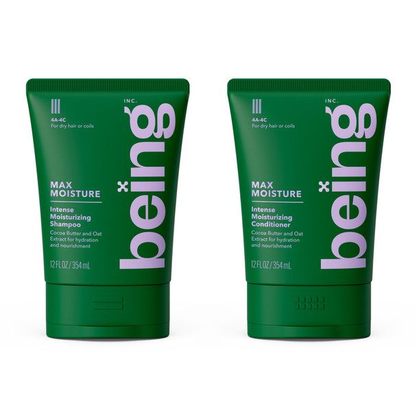 Being Max Moisture Intense Moisturizing Shampoo And Conditioner Set With Cocoa Butter And Oat Extract 354Ml