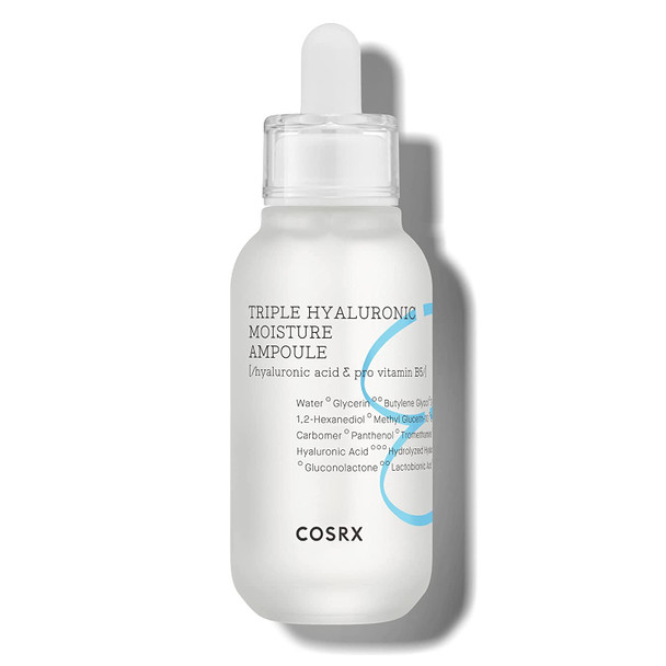 COSRX Hydrium Triple Hyaluronic Moisture Ampoule, 40ml / 1.35 fl.oz | Hyaluronic Acid Viscous Serum | Korean Skin Care, Vegan, Cruelty Free, Paraben Free