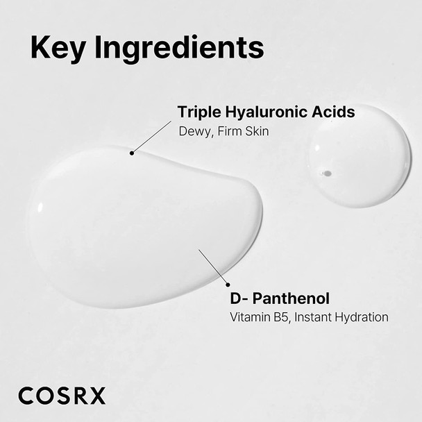 COSRX Hydrium Triple Hyaluronic Moisture Ampoule, 40ml / 1.35 fl.oz | Hyaluronic Acid Viscous Serum | Korean Skin Care, Vegan, Cruelty Free, Paraben Free