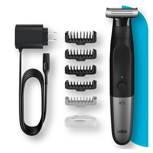 Braun Series XT5 Beard Trimmer, Shaver and Electric Razor for Men, Body Grooming Kit for Manscaping, Durable One Blade, One Tool for Stubble, Hair, Groin, Underarms, XT5100