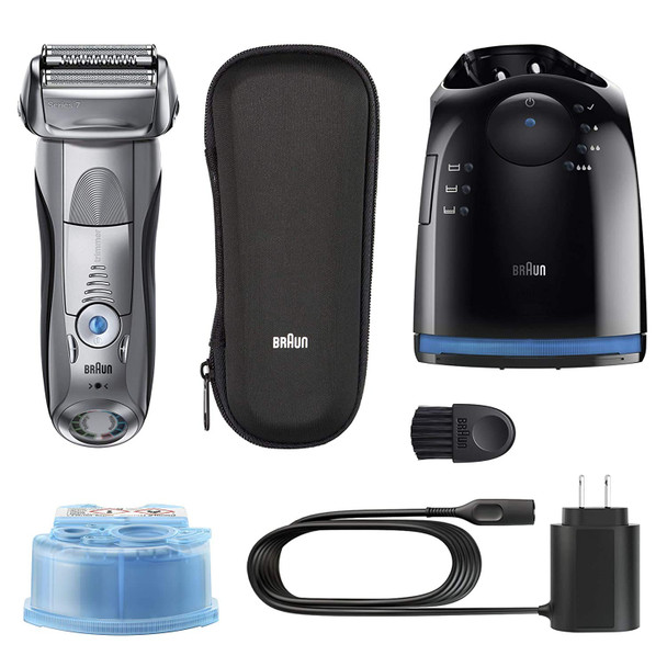 Braun Electric Razor for Men, Series 7 790cc Electric Shaver with Precision Trimmer, Rechargeable, Foil Shaver, Clean & Charge Station and Travel Case