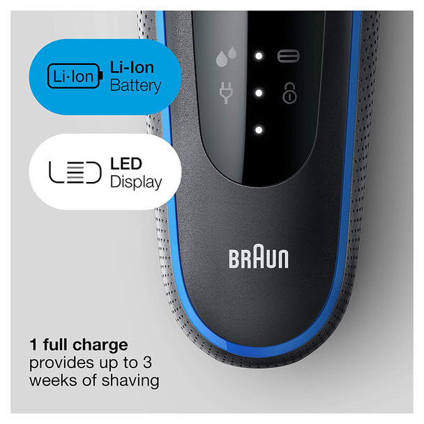 Braun Series 5 5020cs Electric Razor for Men Foil Shaver with Beard Trimmer, Rechargeable, Wet & Dry with EasyClean, Black, 5 Piece Set