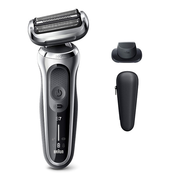 Braun Electric Razor for Men, Series 7 360 Flex Head Foil Shaver with Precision Beard Trimmer, Rechargeable, Wet & Dry and Travel Case, Black, 5 Piece Set