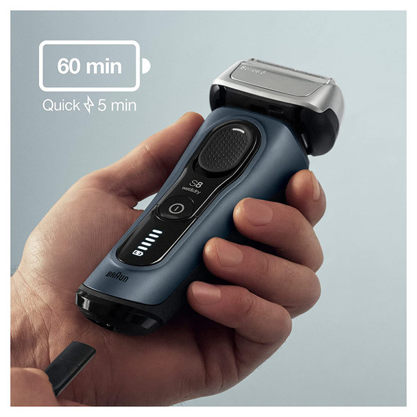 Braun Electric Razor for Men, Series 8 8457cc Electric Foil Shaver with Precision Beard Trimmer, Cleaning & Charging SmartCare Center, Galvano Silver