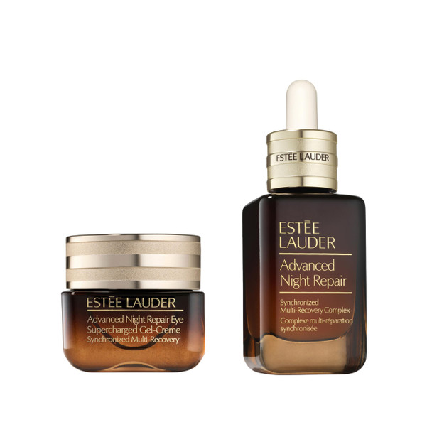 EsteE Lauder Advanced Night Repair Powerful Nighttime Renewal Set Serum + Eye GelCreme Duo With Hyaluronic Acid & Peptides Hydrating & AntiAging