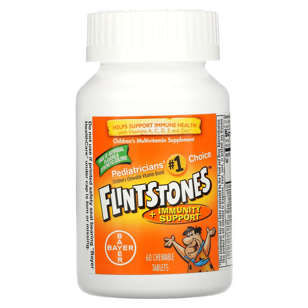 Flintstones Chewable Kids Vitamins With Immunity Support Multivitamin For Kids And Toddlers With Vitamin C & More 60Ct