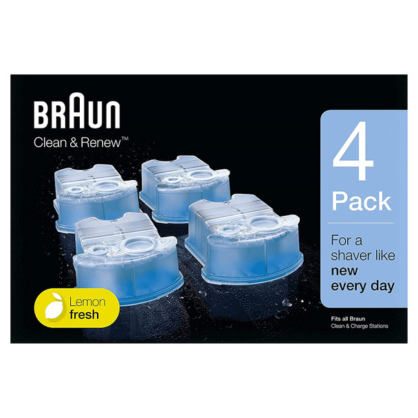 Braun CCR4 Clean and Renew Cart Shaver Refills, 4 Pack