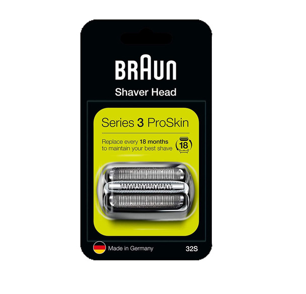 BRAUN 32S Series 3 Shaver Foil and Cutter Head Replacement Cassette, 2 Count