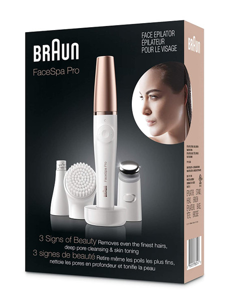 Braun Face Epilator Facespa Pro 911, Facial Hair Removal for Women, 3-in-1 Epilating, Cleansing Brush and Skin Toning with 3 extras