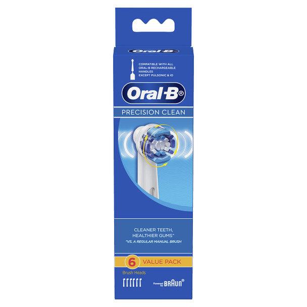 Braun Oral-B Precision Clean Refill Replacement Rechargeable Toothbrush Heads 6 In Pks