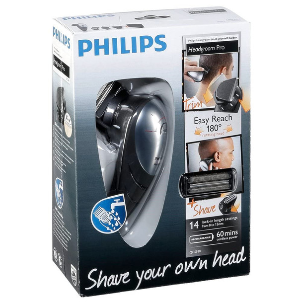 Philips QC5580 Do-it-Yourself Hair Clippers with Head Shaver Attachment